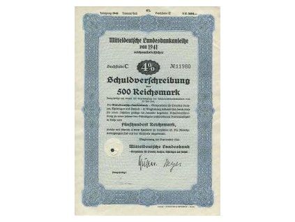 NĚMECKO. Mitteldeutsche Landesbank. Magdeburg 1941.