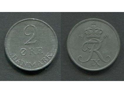 DÁNSKO. 2 öre 1969. KM-840.2