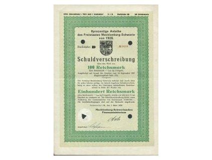 NĚMECKO. Freistaat Mecklenburg-Schwerin. 1928.