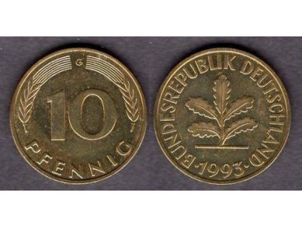 NĚMECKO. 10 pfennig 1993/G.