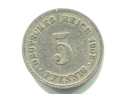 NĚMECKO. 5 Pfennig 1902/A.