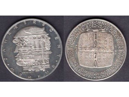 RAKOUSKO. Kalendářová medaile. Merkur - Jahresregent. 1970.