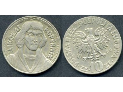 POLSKO. 10 złotych 1969. Mikołaj Kopernik.