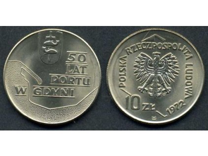 POLSKO. 10 złotych 1972. 50. výročí přístavu v Gdyni.