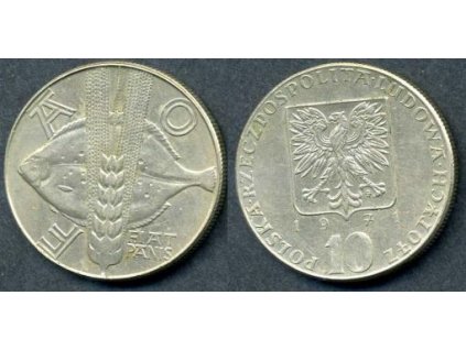 POLSKO. 10 złotych 1971. FAO.
