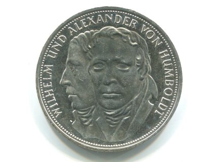 NĚMECKO. 5 Mark 1967/F. Wilhelm und Alexander von Humboldt. Ag.