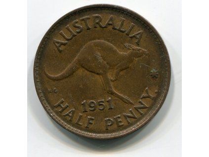 AUSTRÁLIE. 1/2 penny 1951.