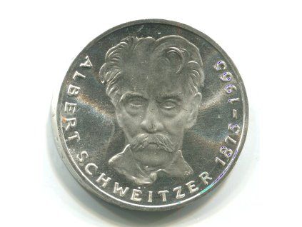 NĚMECKO. 5 Mark 1975/G. Albert Schweitzer. Ag.