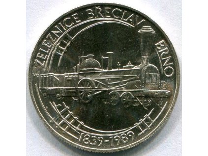 ČESKOSLOVENSKO. 50 Kčs 1989. Železniční doprava Břeclav - Brno.