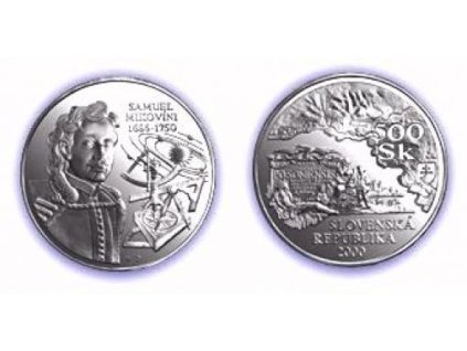 SLOVENSKO. 500 Sk 2000. Mikovíni. Ag. PROOF.