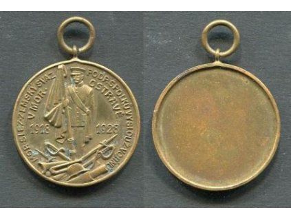 MORAVSKÁ OSTRAVA. Moravsko-slezský zemský svaz podpůrných spolků vysloužilých vojínů. 1918-1928. Jednostranná medaile.