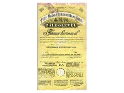MAĎARSKO. Pesti Magyar Kereskedelmi Bank. 10 000 korona. 1876.