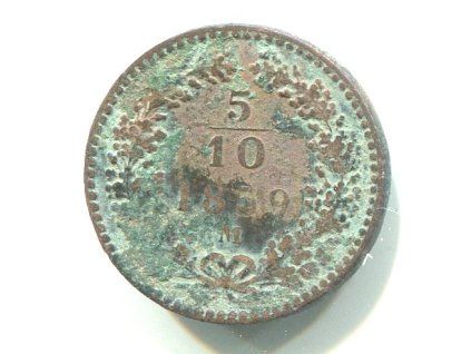 František Josef I. 5/10 Kreuzer 1859/M.