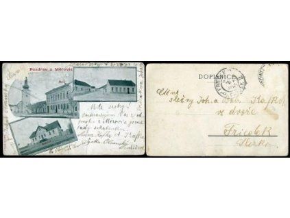 MĚROVICE nad Hanou. Mlékárna. Škola. 1904.