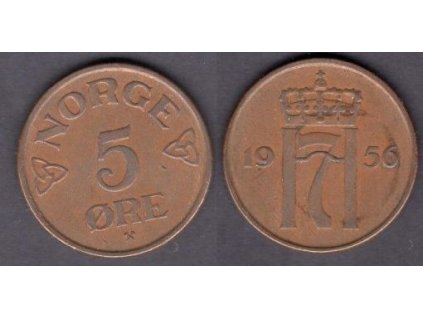 NORSKO. 5 öre 1956. KM-400