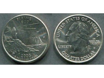 USA. 1/4 dollar 2003/D. Maine.