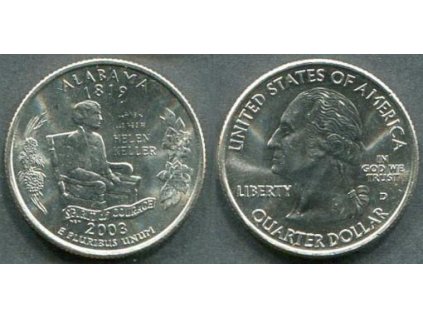 USA. 1/4 dollar 2003/D. Alabama.