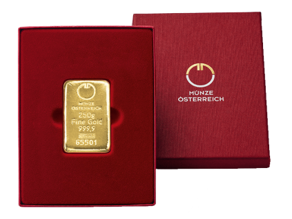 2021 Goldbarren Etui GoldblisterOFFEN 250g komplett
