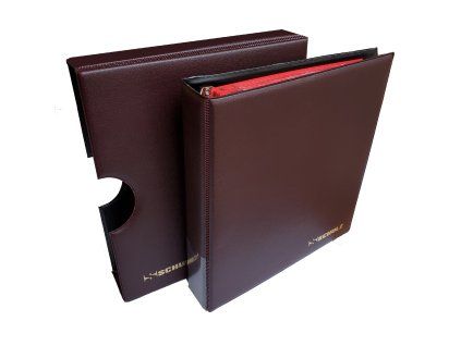 785 4 album na mince s kazetou 10 listu a mezilistu cervena barva