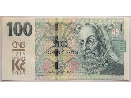 ČESKO. 100 korun 2018 s přetiskem ČNB. Série M 09. Hej. CZ 33.