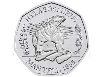 the dinosauria collection hylaeosaurus 2020 uk 50p brilliant uncirculated coin reverse uk20hlbu
