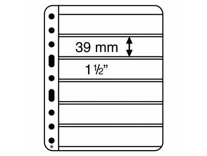 Listy VARIO PLUS, z extra silné fólie, šesti řádkové, černé - 5 kusů v balení