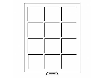 Box se 12 čtvercovými poli o rozměru 64×64 mm, kouřová barva