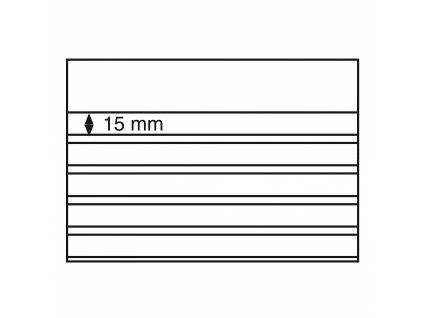 Karta na známky z PVC 210×148 mm, s 5 průhlednými pásky, s ochrannou fólií, černá - 50 kusů v balení