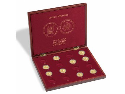 Kazera VOLTERRA, na 16 německých zlatých 100€ mincí ze série "UNESCO" v originalní kapsli