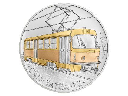 Česká republika. 500 Kč 2024. Tramvaj ČKD Tatra T3. Standard kvalita.
