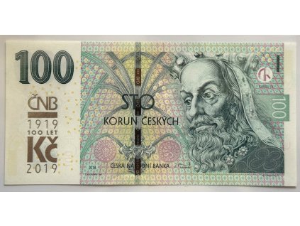 ČESKO. 100 korun 2018 s přetiskem ČNB. Série M 05. Hej. CZ 33.