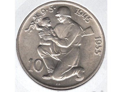 ČESKOSLOVENSKO. 10 Kčs 1955. Osvobození.
