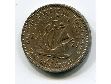 Britská východokaribská teritoria. 25 cents 1965.