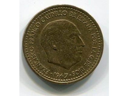 ŠPANĚLSKO. 1 peseta 1947/53.