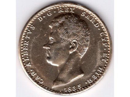 20 -  SAVOJSKO. Karel Albert. 100 lire 1835. Kopie, eloxovaný hliník.