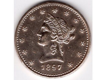 49 - USA. 10 dollar 1897. Kopie, eloxovaný hliník.