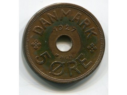DÁNSKO. 5 öre 1927. KM-828.2