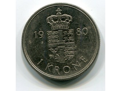 DÁNSKO. 1 krone 1980.