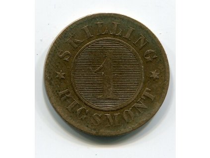 DÁNSKO. 1 skilling 1856.