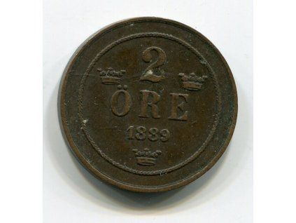 ŠVÉDSKO. 2 öre 1889.
