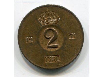 ŠVÉDSKO. 2 öre 1971.