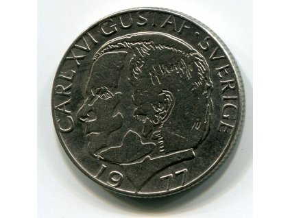 ŠVÉDSKO. 1 krona 1977.