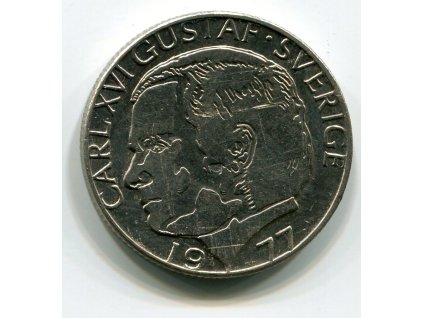 ŠVÉDSKO. 1 krona 1977.