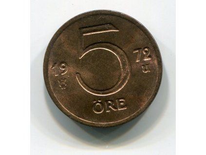 ŠVÉDSKO. 5 öre 1972. KM-845