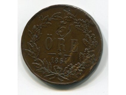 ŠVÉDSKO. 5 öre 1864.