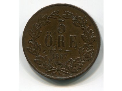 ŠVÉDSKO. 5 öre 1867.