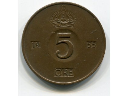 ŠVÉDSKO. 5 öre 1955.