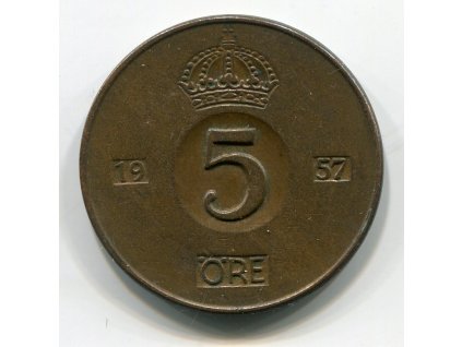 ŠVÉDSKO. 5 öre 1957.