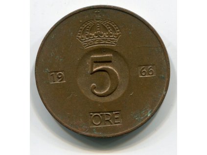 ŠVÉDSKO. 5 öre 1966.