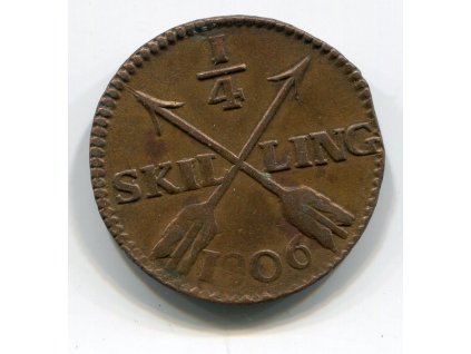 ŠVÉDSKO. 1/4 skilling 1806.